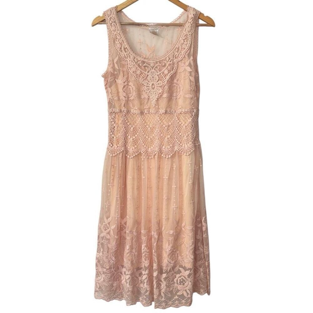 Sundance peach love always lace midi dress size 6 petite